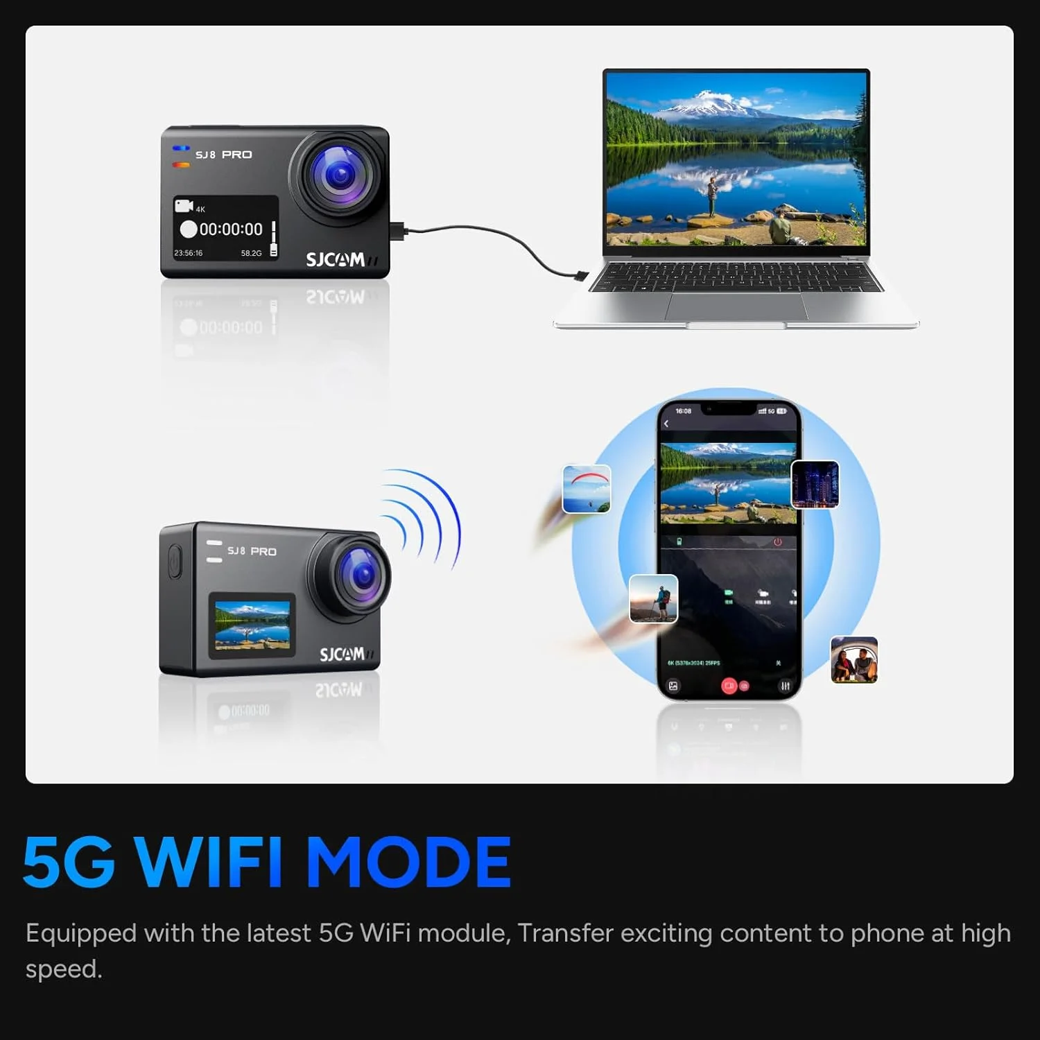 دوربین اکشن SJCAM SJ8Pro 4K60fps، دوربین ورزشی WiFi/کنترل از راه دور/صفحه لمسی 170 درجه FOV، زوم 8X، تثبیت کننده 6 محوره، دوربین زیر آب 40 متری با کارت SD 32 گیگابایتی و کیت کلاه ایمنی دوربین اکشن SJCAM SJ8Pro 4K60fps، دوربین ورزشی WiFi/کنترل از راه دور/صفحه لمسی 170 درجه FOV، زوم 8X، تثبیت کننده 6 محوره، دوربین زیر آب 40 متری با کارت SD 32 گیگابایتی و کیت کلاه ایمنی