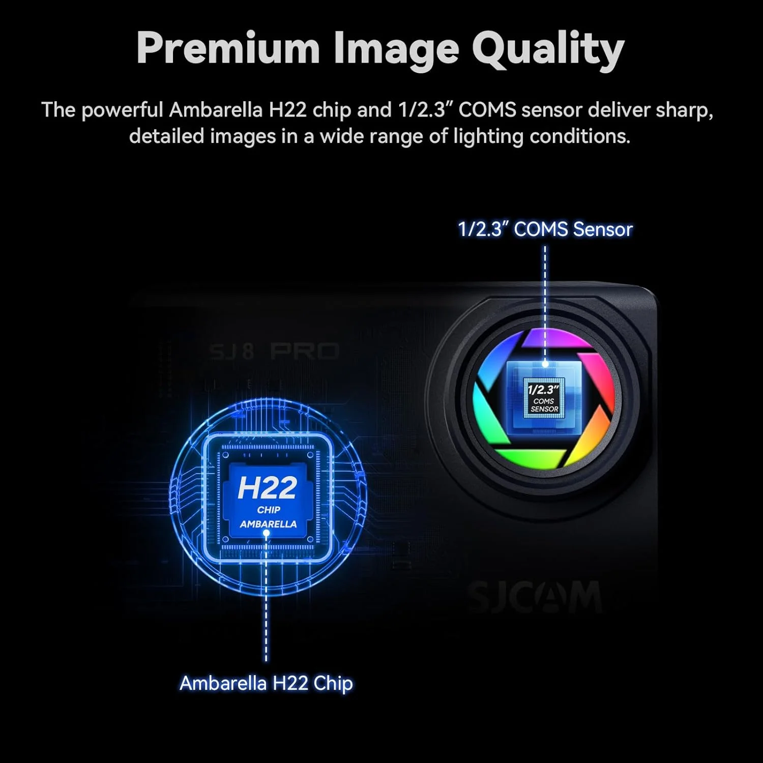 دوربین اکشن SJCAM SJ8PRO 4K60fps با تثبیت کننده، زاویه دید گسترده 170 درجه، دوربین ضد آب 131 فوتی با کنترل از راه دور، زوم آهسته 8X، دوربین ضد آب کلاه ایمنی برای موتور سیکلت/غواصی، صفحه لمسی