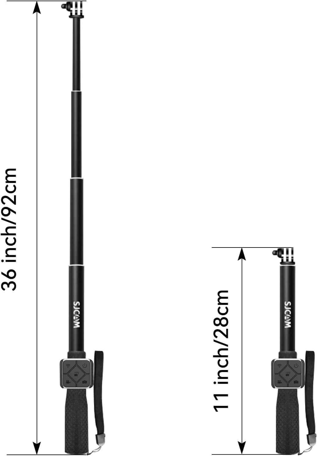 ریموت کنترل دوربین اکشن SJCAM به همراه مونوپاد سلفی، سازگار با SJ20 SJ11 SJ10Pro SJ8Pro C300 C200Pro C200 (ناسازگار با SJ6Pro C110+ C100+)