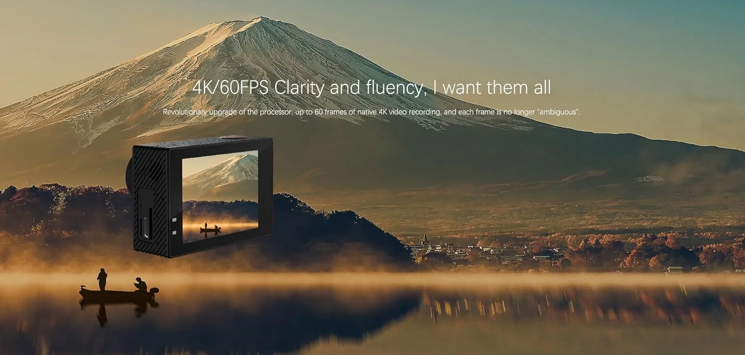 دوربین اکشن SJCAM SJ6 PRO با دو صفحه نمایش | 4K60fps/24MP | ژیروسکوپ 6 محوره | زاویه فوق عریض 165 درجه | صفحه نمایش عمودی 9:16 | زوم 8 برابر | تایم لپس، ویدیو آهسته، حالت خودرو، عکاسی با فاصله زمانی | مشکی