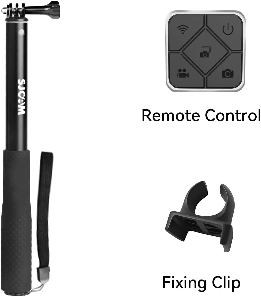 ریموت کنترل دوربین اکشن SJCAM به همراه مونوپاد سلفی، سازگار با SJ20 SJ11 SJ10Pro SJ8Pro C300 C200Pro C200 (ناسازگار با SJ6Pro C110+ C100+)