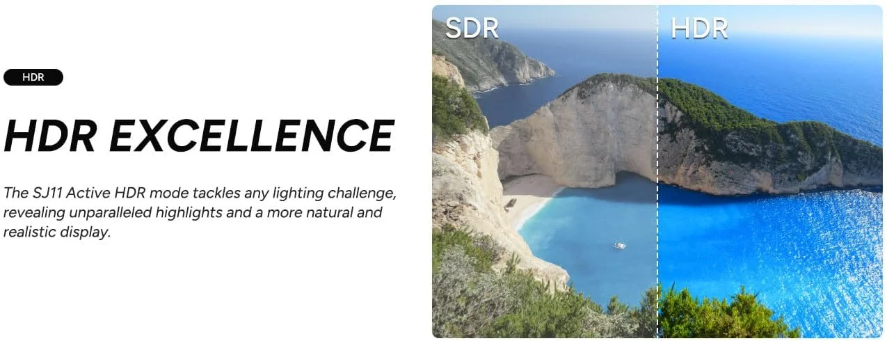 دوربین اکشن ضد آب SJCAM SJ11 Active 4K 30FPS با بدنه ضدآب تا 5 متر، لرزشگیر ژیروسکوپ 6 محوره، صفحه لمسی 2.33 اینچی، وای فای دوگانه 2.4G و 5GHz و پشتیبانی از پخش زنده