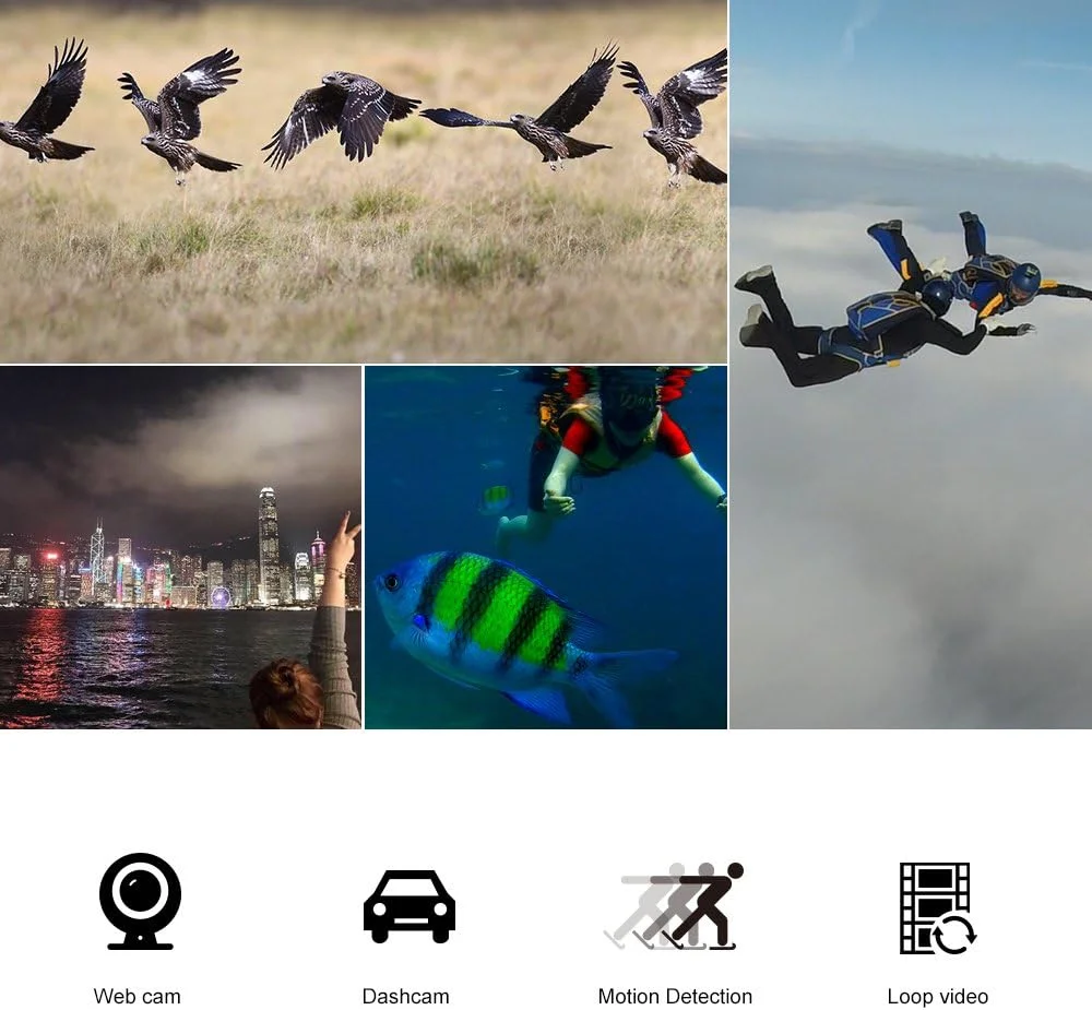 دوربین ورزشی SJCAM SJ6K 4K WiFi ضد آب با دو صفحه نمایش، دوربین اکشن زیر آب با صفحه لمسی 2.0 اینچی/ صفحه نمایش LCD جلویی 0.9 اینچی، زاویه باز و تثبیت کننده ژیروسکوپ