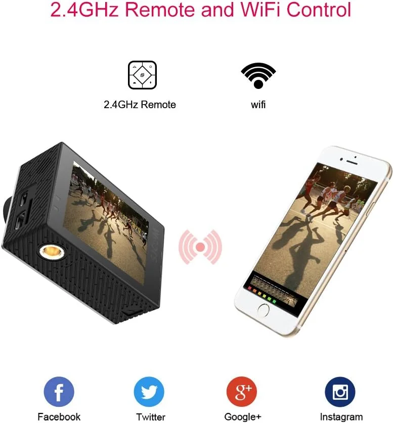 دوربین ورزشی SJCAM SJ6K 4K WiFi ضد آب با دو صفحه نمایش، دوربین اکشن زیر آب با صفحه لمسی 2.0 اینچی/ صفحه نمایش LCD جلویی 0.9 اینچی، زاویه باز و تثبیت کننده ژیروسکوپ