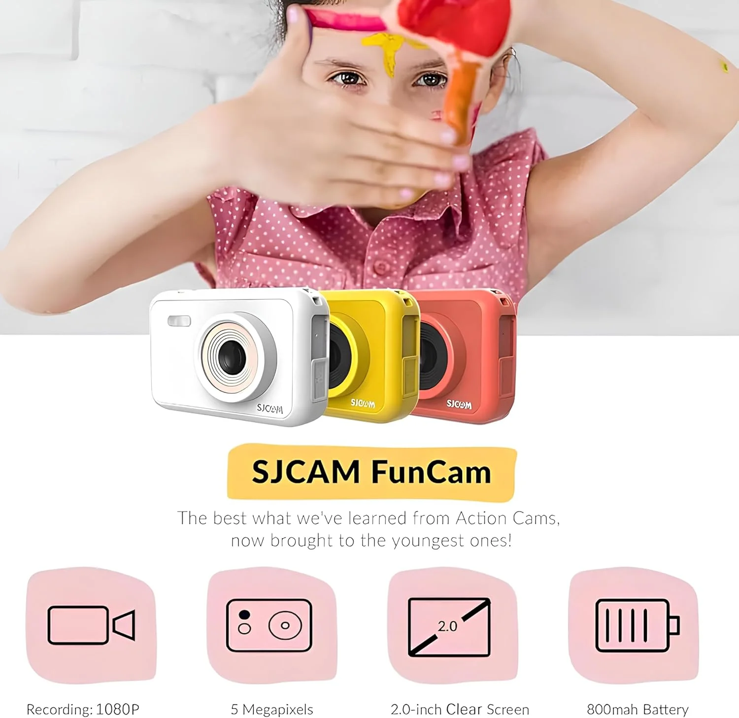 دوربین فیلمبرداری ورزشی کودکانه SJCAM F1 FUNCAM مشکی