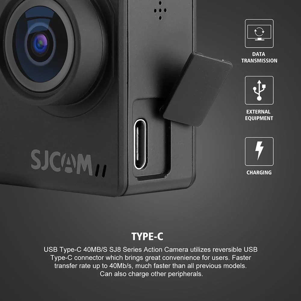 دوربین اکشن SJCAM SJ8 با دو صفحه نمایش 4K30، ضد آب تا عمق 40 متری، صفحه لمسی، کنترل از راه دور، پشتیبانی از میکروفون خارجی