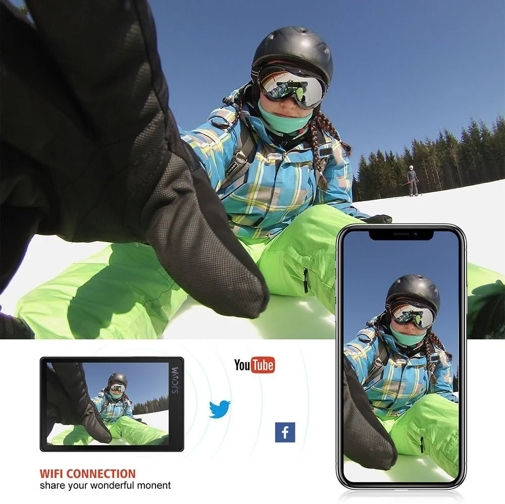 دوربین اکشن SJCAM SJ8 با دو صفحه نمایش 4K30، ضد آب تا عمق 40 متری، صفحه لمسی، کنترل از راه دور، پشتیبانی از میکروفون خارجی