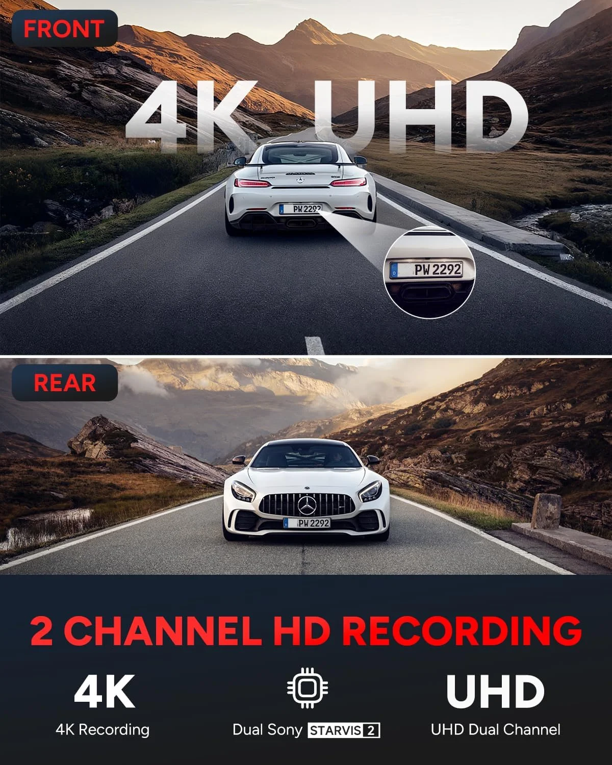 دوربین داشبورد SJCAM M60 4K، مجهز به STARVIS 2 HDR، دید در شب IMX678، دوربین جلو و عقب، GPS/WiFi/G-Sensor داخلی، حالت پارک ضبط 24/7، 2 کاناله دوربین داشبورد SJCAM M60 4K، مجهز به STARVIS 2 HDR، دید در شب IMX678، دوربین جلو و عقب، GPS/WiFi/G-Sensor داخلی، حالت پارک ضبط 24/7، 2 کاناله