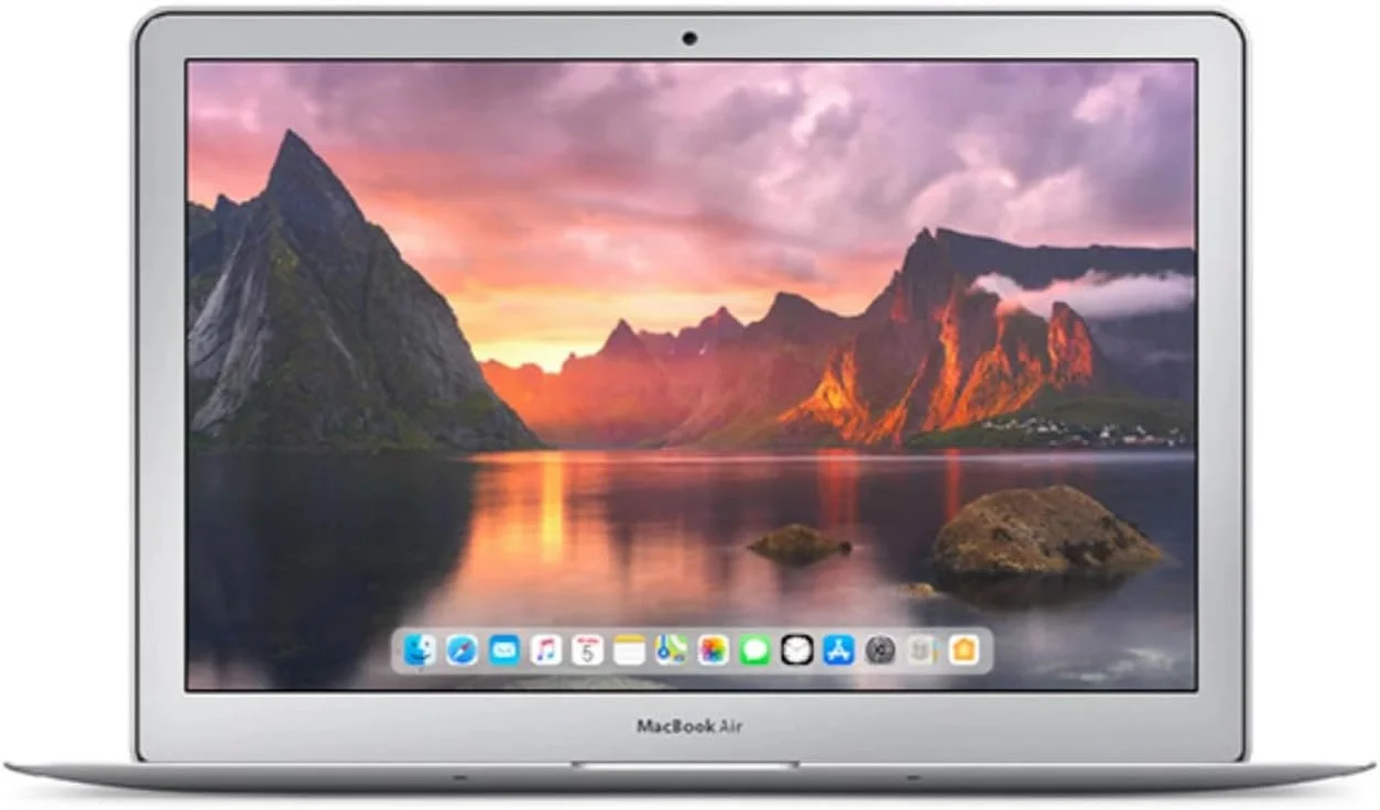 مک بوک ایر A1466 (2017) بازسازی شده - صفحه نمایش 13 اینچی - پردازنده Intel Core i5 - رم 8 گیگابایت - حافظه SSD 256 گیگابایت - سیستم عامل نقره ای mac OS - باریک و سبک - همراه با شارژر اصلی