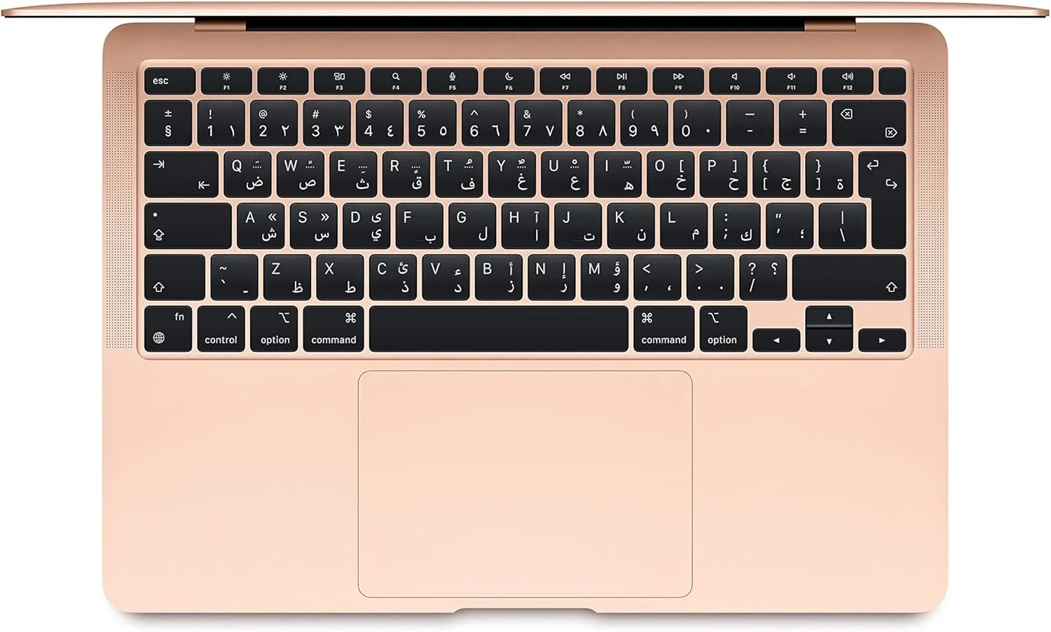 لپ تاپ MacBook Air 2020 اپل (بازسازی شده): تراشه M1، نمایشگر رتینا 13 اینچی، 8 گیگابایت رم، 256 گیگابایت حافظه SSD، صفحه کلید با نور پس زمینه، دوربین FaceTime HD، Touch ID. سازگار با iPhone/iPad; طلایی; عربی/انگلیسی لپ تاپ MacBook Air 2020 اپل (بازسازی شده): تراشه M1، نمایشگر رتینا 13 اینچی، 8 گیگابایت رم، 256 گیگابایت حافظه SSD، صفحه کلید با نور پس زمینه، دوربین FaceTime HD، Touch ID. سازگار با iPhone/iPad; طلایی; عربی/انگلیسی