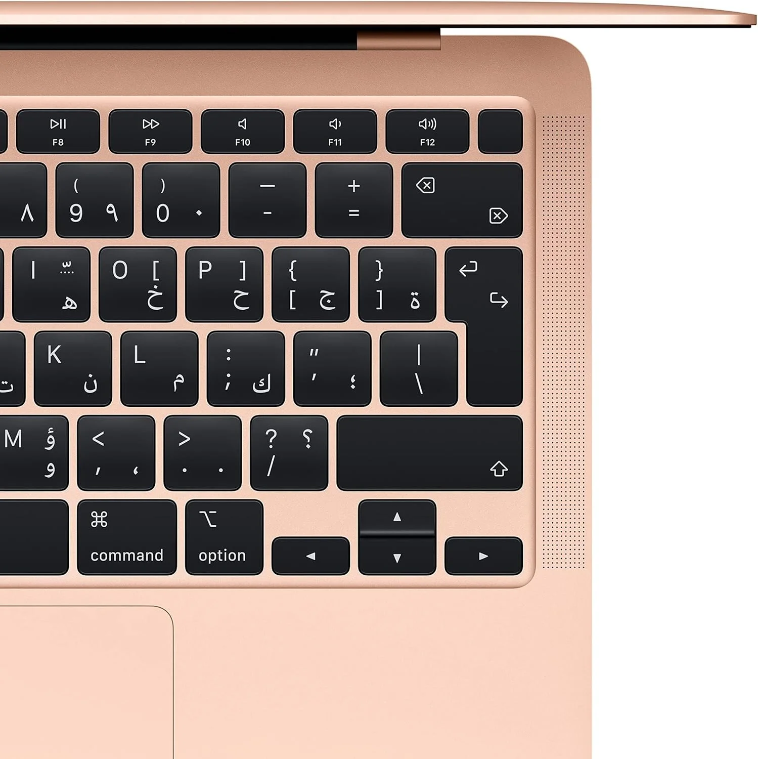لپ تاپ MacBook Air 2020 اپل (بازسازی شده): تراشه M1، نمایشگر رتینا 13 اینچی، 8 گیگابایت رم، 256 گیگابایت حافظه SSD، صفحه کلید با نور پس زمینه، دوربین FaceTime HD، Touch ID. سازگار با iPhone/iPad; طلایی; عربی/انگلیسی لپ تاپ MacBook Air 2020 اپل (بازسازی شده): تراشه M1، نمایشگر رتینا 13 اینچی، 8 گیگابایت رم، 256 گیگابایت حافظه SSD، صفحه کلید با نور پس زمینه، دوربین FaceTime HD، Touch ID. سازگار با iPhone/iPad; طلایی; عربی/انگلیسی