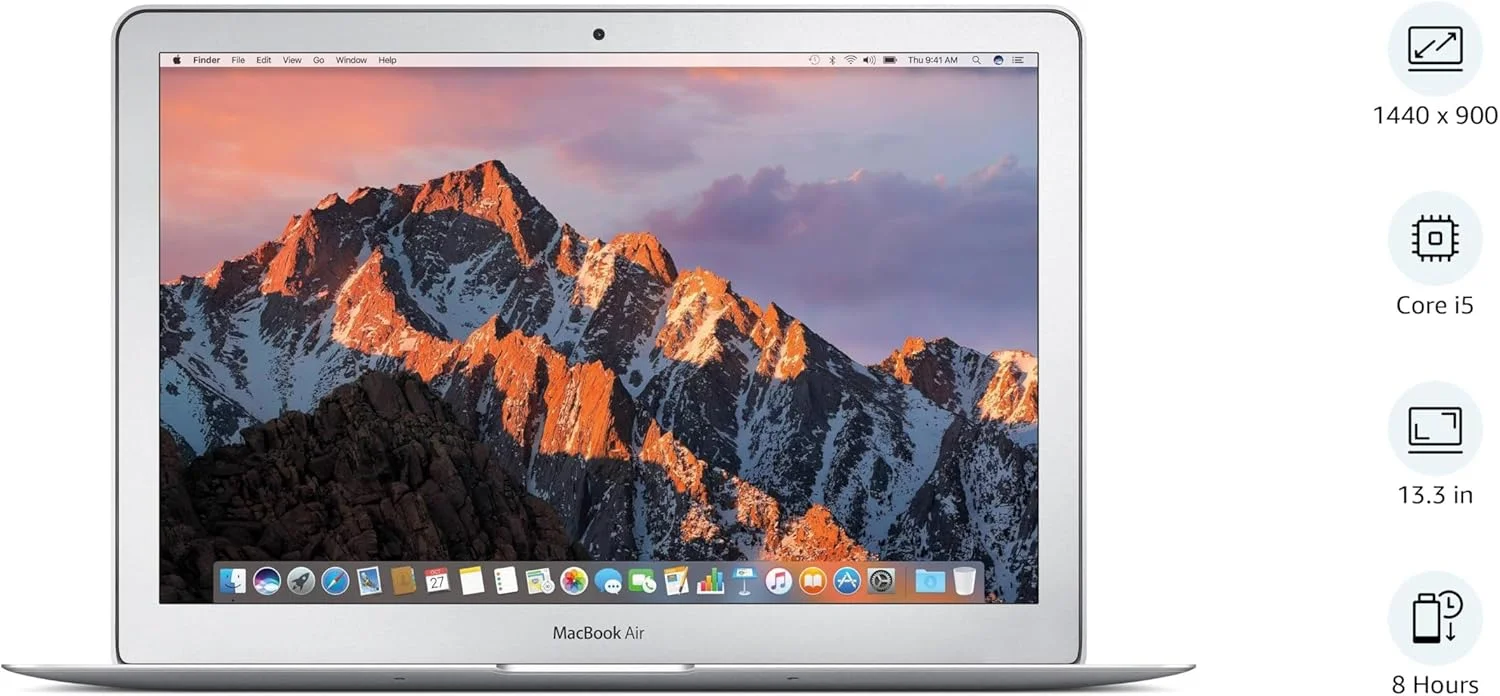 اپل مک بوک ایر (بازسازی شده) با پردازنده Intel Core i5، 1.6 گیگاهرتز، MJVE2LL/A (13 اینچ، 4 گیگابایت رم، 128 گیگابایت SSD) - نقره ای