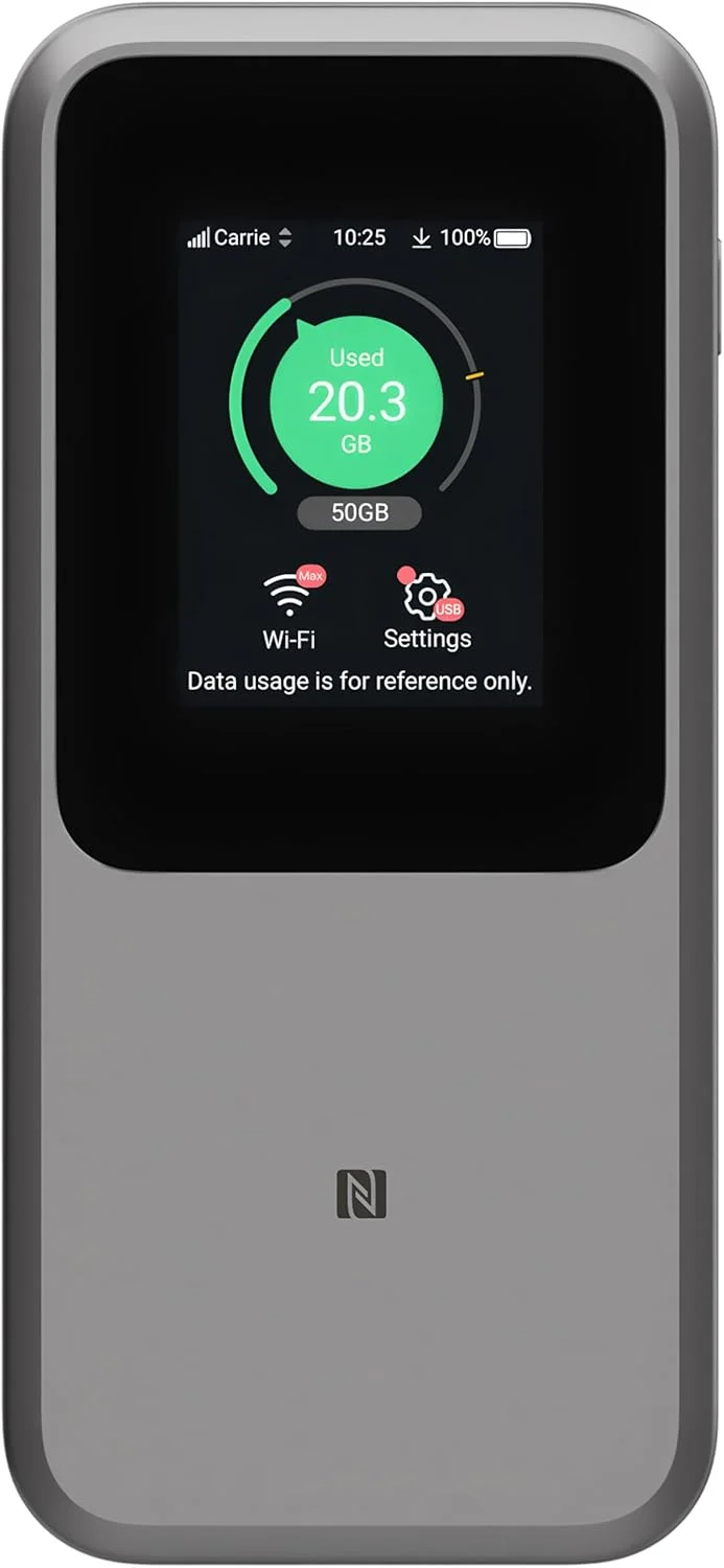 مودم روتر وای فای 6 جیبی 5G زد تی ای U50 Pro، هات اسپات موبایل قابل حمل 5G نسخه جهانی آنلاک - خاکستری