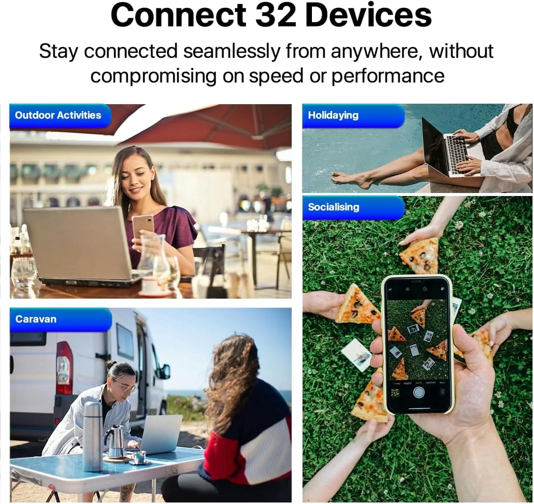 مودم همراه 4G+LTE ZTE U10S Pro آبی، وای فای 6، آنلاک شده، روتر مسافرتی قابل حمل مقرون به صرفه، اتصال 32 دستگاه، 3000 میلی آمپر ساعت، 10 ساعت عمر باتری، قابل استفاده در تمام شبکه های جهانی