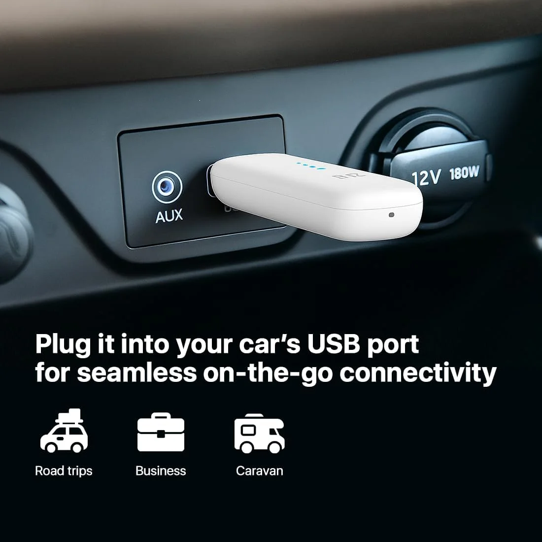 مودم USB و وای فای 4G آنلاک ZTE MF79U مدل Wingle -CAT4، وای فای مسافرتی کم هزینه، 150 مگابیت بر ثانیه، دارای پورت های آنتن خارجی، همراه با 2 سال گارانتی - سفید
