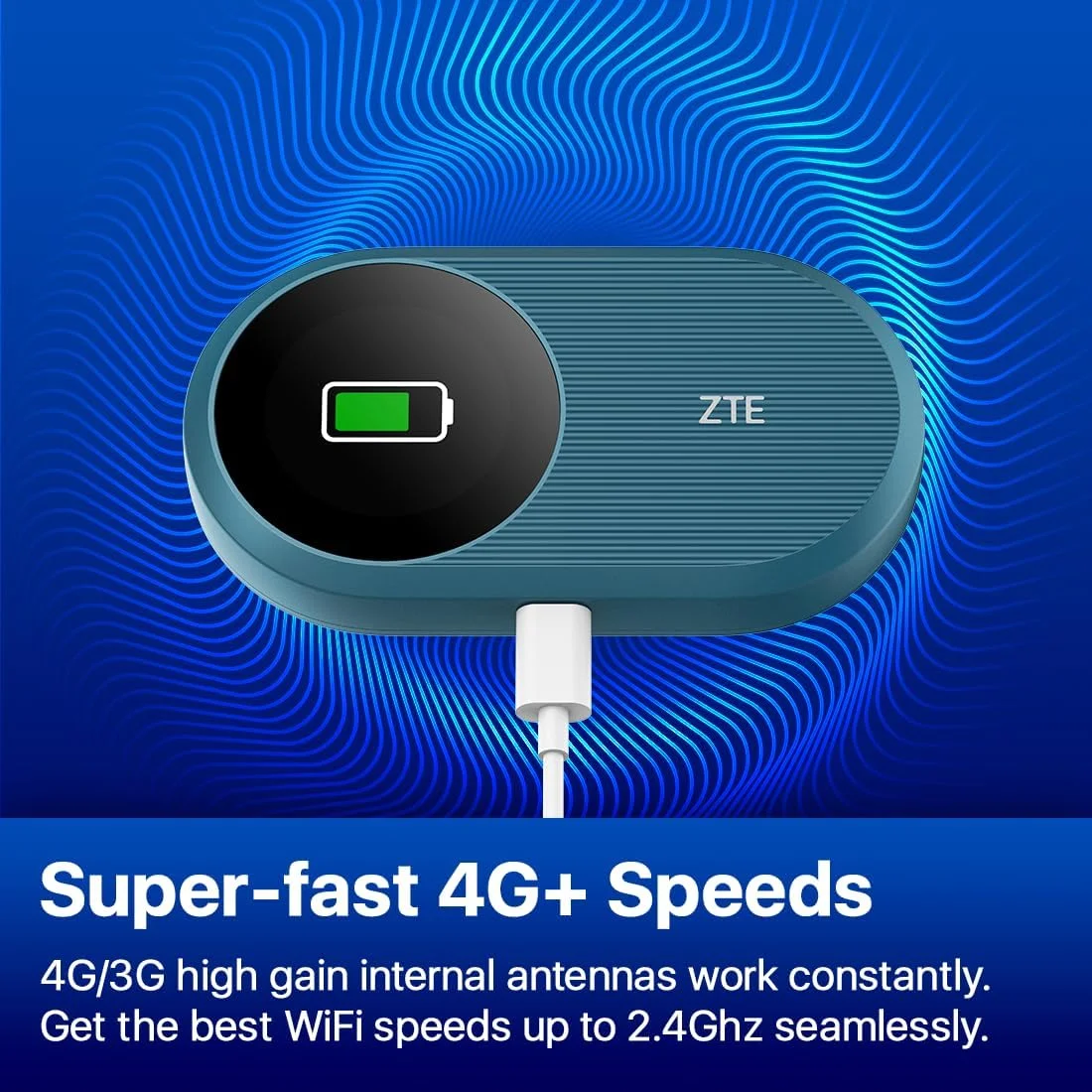 مودم همراه 4G+LTE ZTE U10S Pro آبی، وای فای 6، آنلاک شده، روتر مسافرتی قابل حمل مقرون به صرفه، اتصال 32 دستگاه، 3000 میلی آمپر ساعت، 10 ساعت عمر باتری، قابل استفاده در تمام شبکه های جهانی