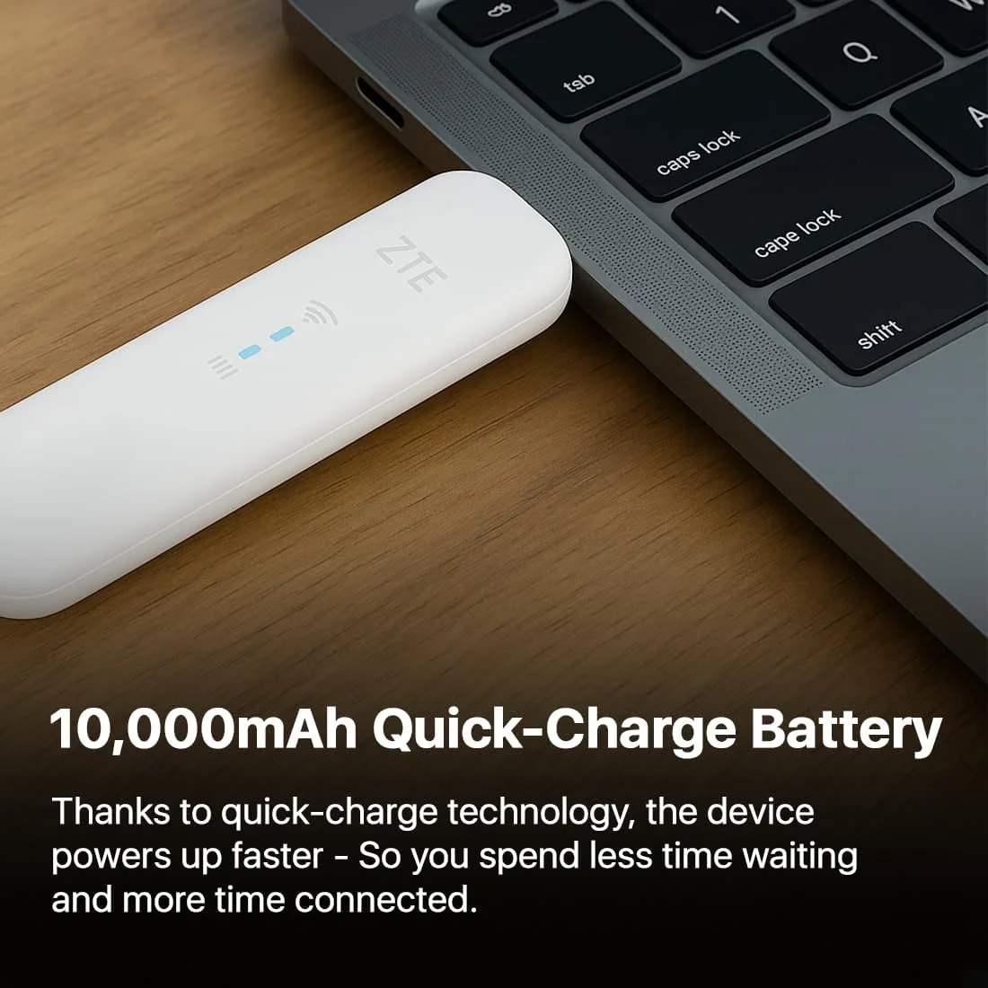 مودم USB و وای فای 4G آنلاک ZTE MF79U مدل Wingle -CAT4، وای فای مسافرتی کم هزینه، 150 مگابیت بر ثانیه، دارای پورت های آنتن خارجی، همراه با 2 سال گارانتی - سفید