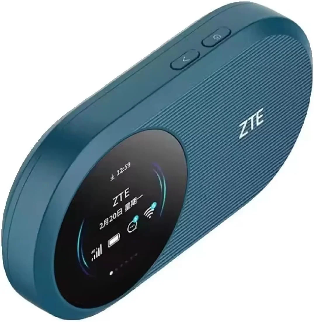 روتر وای فای همراه بی سیم ZTE مدل U10S Pro، وای فای 6 تا 287 مگابیت در ثانیه، روتر وای فای جیبی 4G LTE آنلاک با اسلات سیم کارت و پورت Type C - آبی
