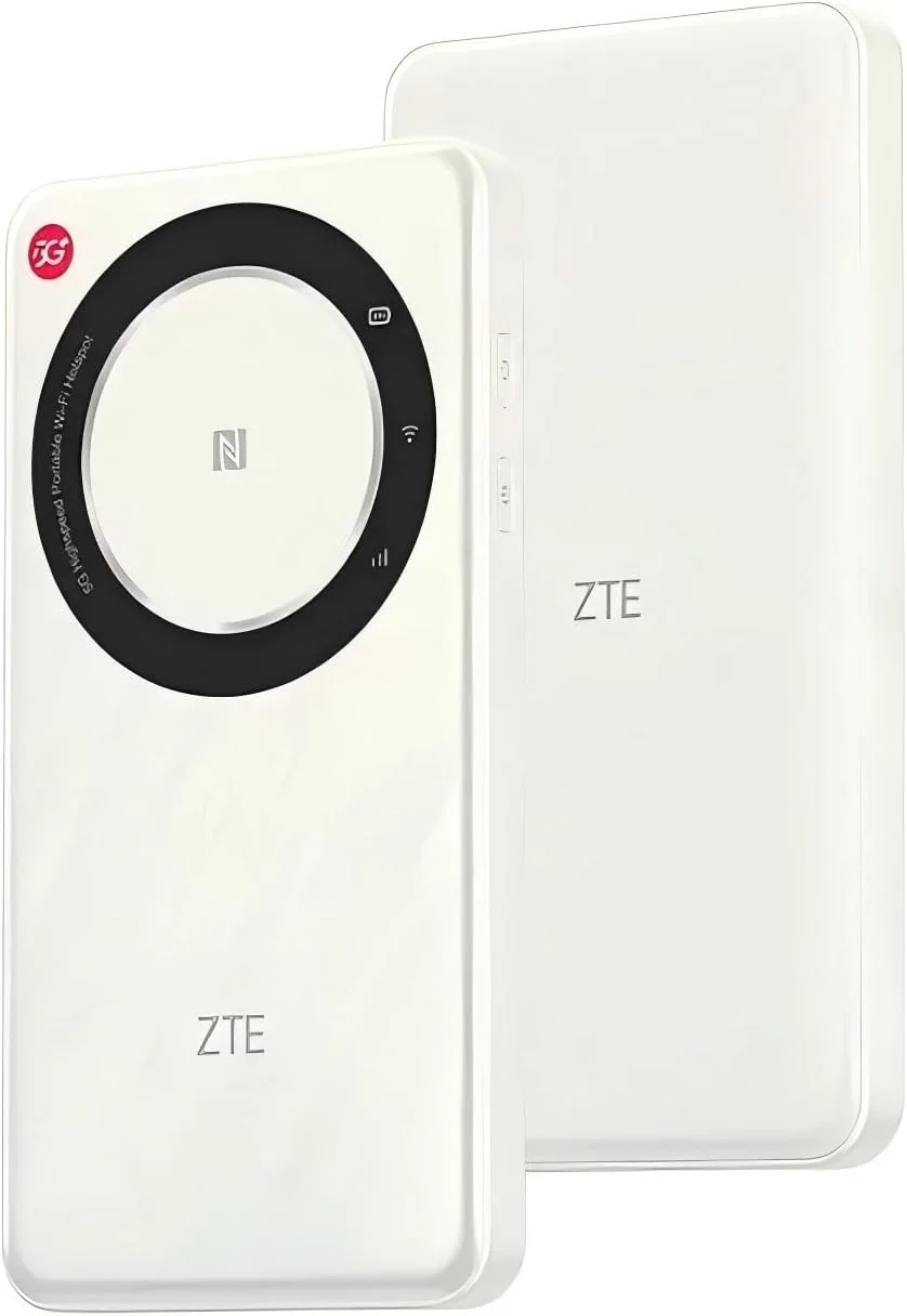 روتر وای فای قابل حمل 5G ZTE مدل U30 Air، شبکه دوگانه هوشمند تا 650 مگابیت بر ثانیه، اتصال NFC با یک لمس، باتری بزرگ 4500 میلی آمپر ساعتی، نسخه جهانی آنلاک شده - سفید