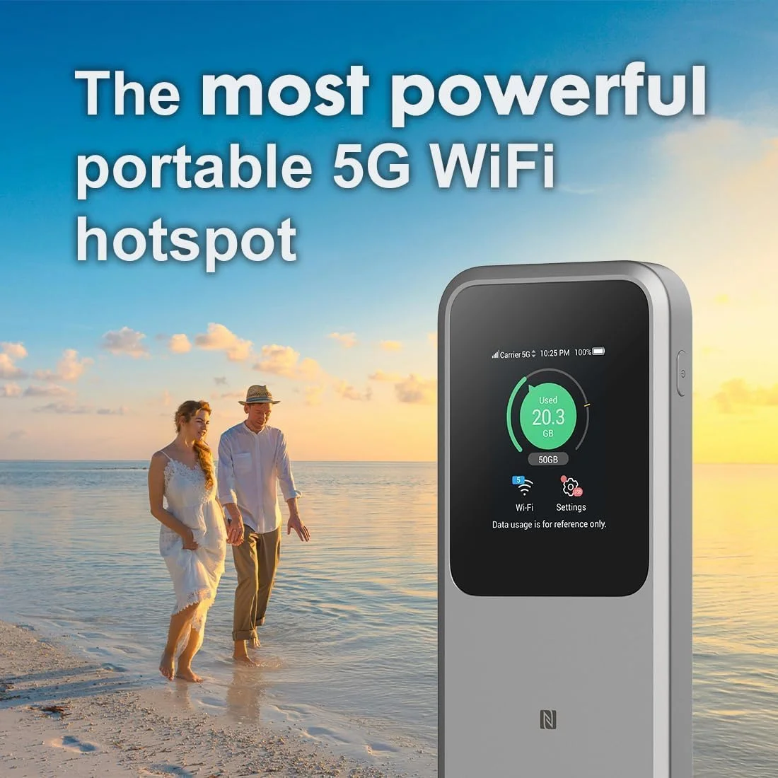 مودم روتر وای فای 6 جیبی 5G زد تی ای U50 Pro، هات اسپات موبایل قابل حمل 5G نسخه جهانی آنلاک - خاکستری