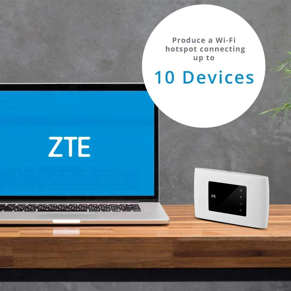 مودم همراه 4G LTE وای فای ZTE MF920U، CAT 4، هات اسپات قابل حمل ارزان قیمت، آنلاک شده برای تمام شبکه ها - سفید مودم همراه 4G LTE وای فای ZTE MF920U، CAT 4، هات اسپات قابل حمل ارزان قیمت، آنلاک شده برای تمام شبکه ها - سفید