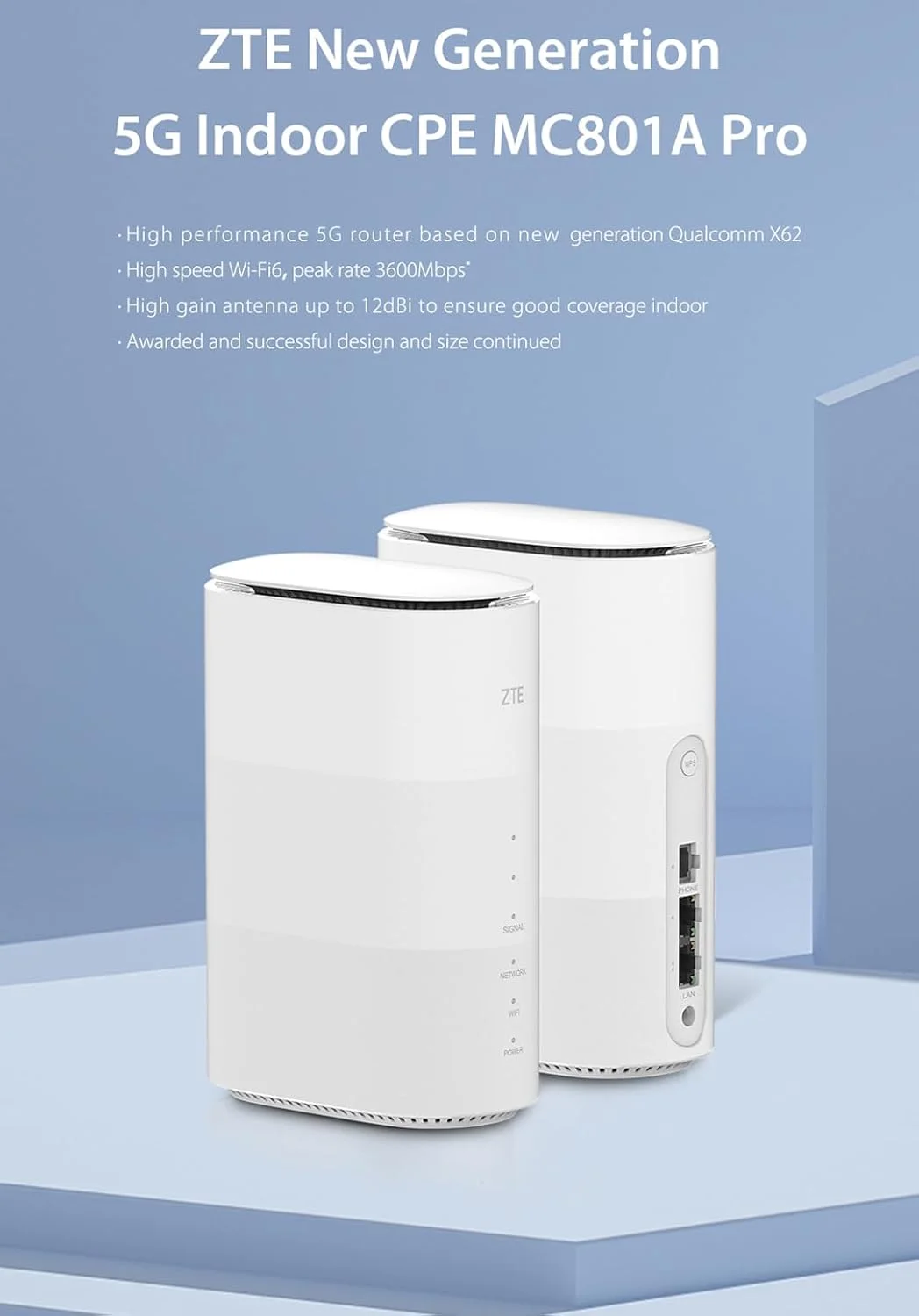 روتر وای فای 6 داخلی ZTE MC801A Pro 5G روتر وای فای 6 داخلی ZTE MC801A Pro 5G