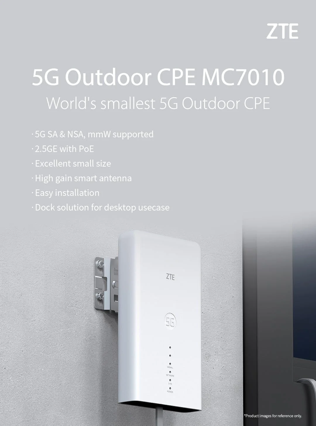 روتر 5G زد تی ای MC7010 - وای فای دو/سه بانده ضد آب و مناسب فضای باز، اترنت 2.5 گیگابیتی، پشتیبانی از 128 کاربر، 5G Sub6G n1/28/n78/79/41 مگاهرتز، LTE Cat22 برای فضای باز روتر 5G زد تی ای MC7010 - وای فای دو/سه بانده ضد آب و مناسب فضای باز، اترنت 2.5 گیگابیتی، پشتیبانی از 128 کاربر، 5G Sub6G n1/28/n78/79/41 مگاهرتز، LTE Cat22 برای فضای باز