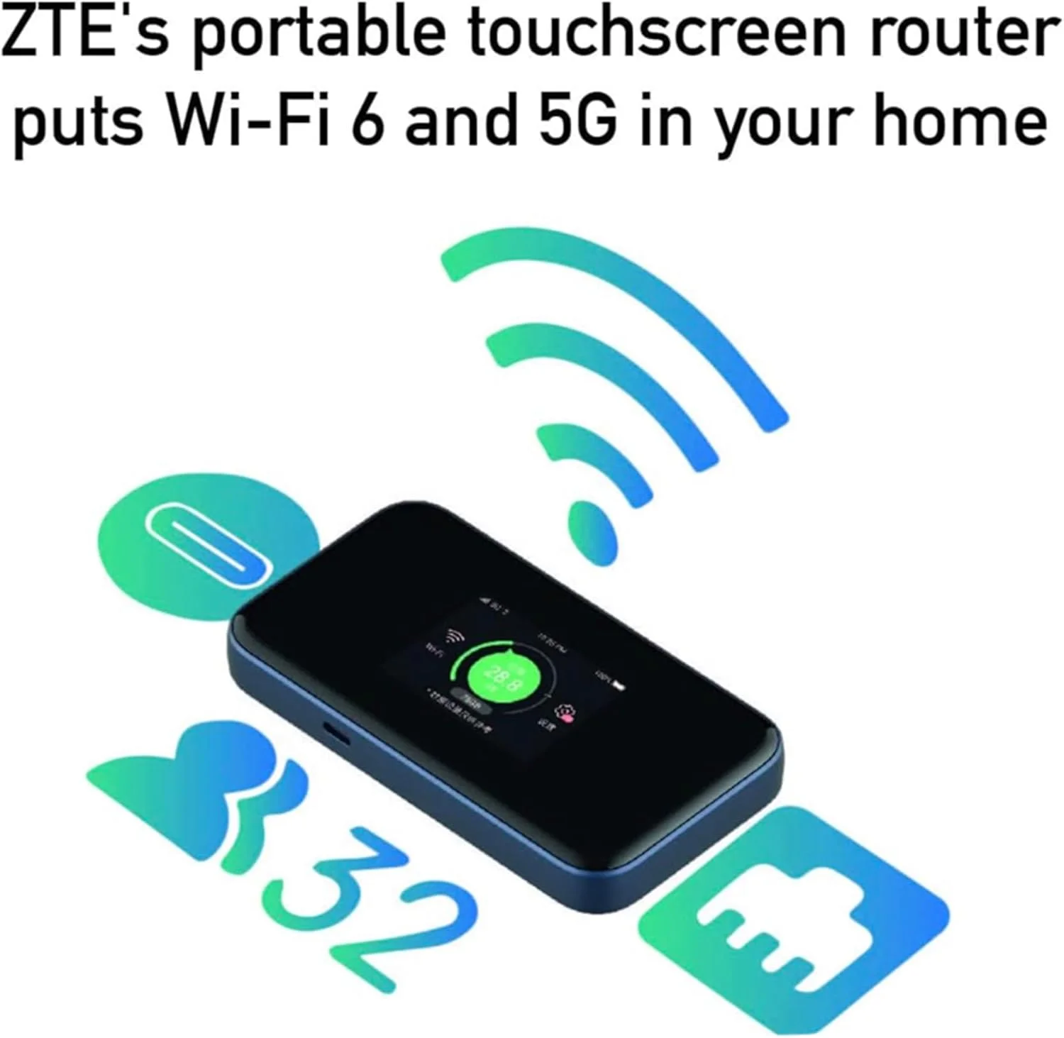 مودم همراه 5G آنلاک شده ZTE MU5001، وای فای مسافرتی کم هزینه، اتصال به 32 دستگاه، باتری با دوام 8 ساعته با شارژ سریع، صفحه لمسی، نسخه UK - مشکی مودم همراه 5G آنلاک شده ZTE MU5001، وای فای مسافرتی کم هزینه، اتصال به 32 دستگاه، باتری با دوام 8 ساعته با شارژ سریع، صفحه لمسی، نسخه UK - مشکی