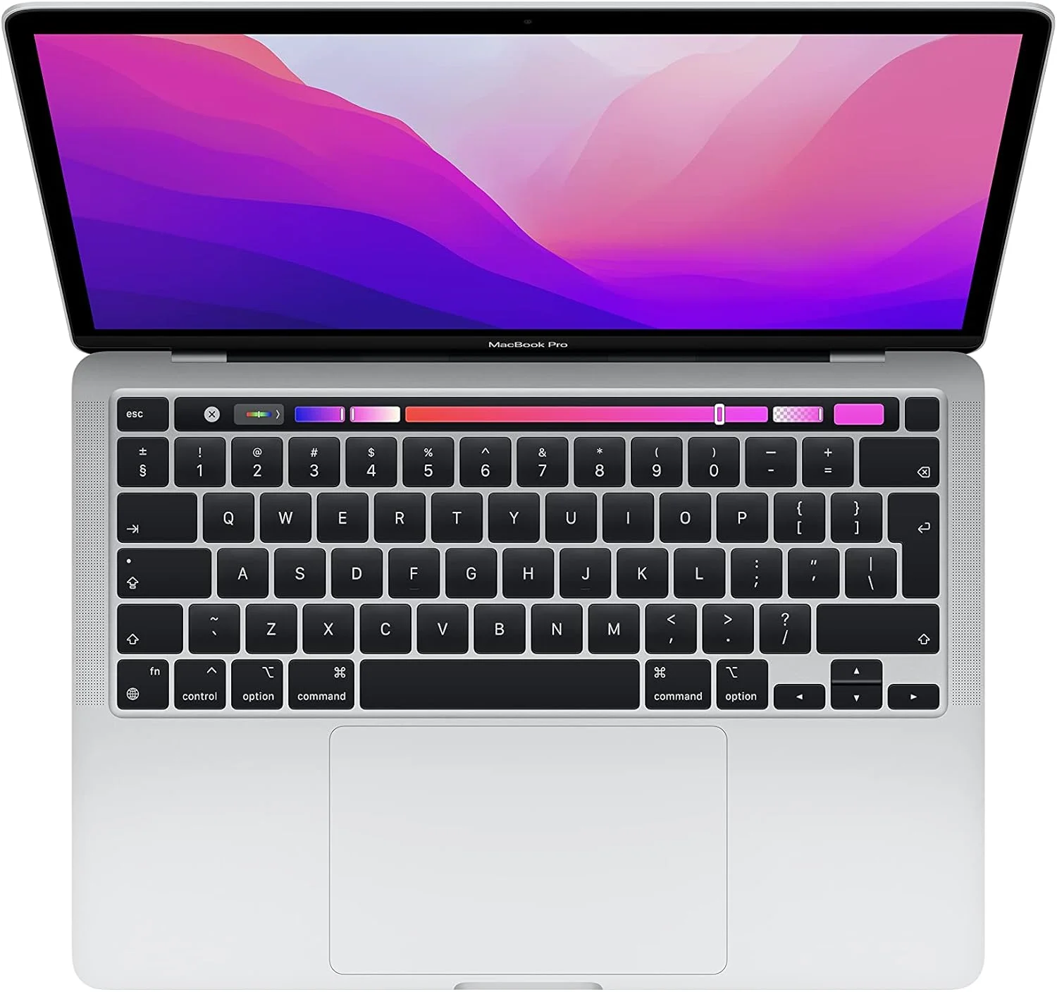 لپ تاپ MacBook Pro 2022 اپل (بازسازی شده) با تراشه M2: صفحه نمایش رتینا 13 اینچی، 8 گیگابایت رم، 512 گیگابایت حافظه SSD، دوربین FaceTime HD. سازگار با آیفون و آیپد; نقره ای; انگلیسی
