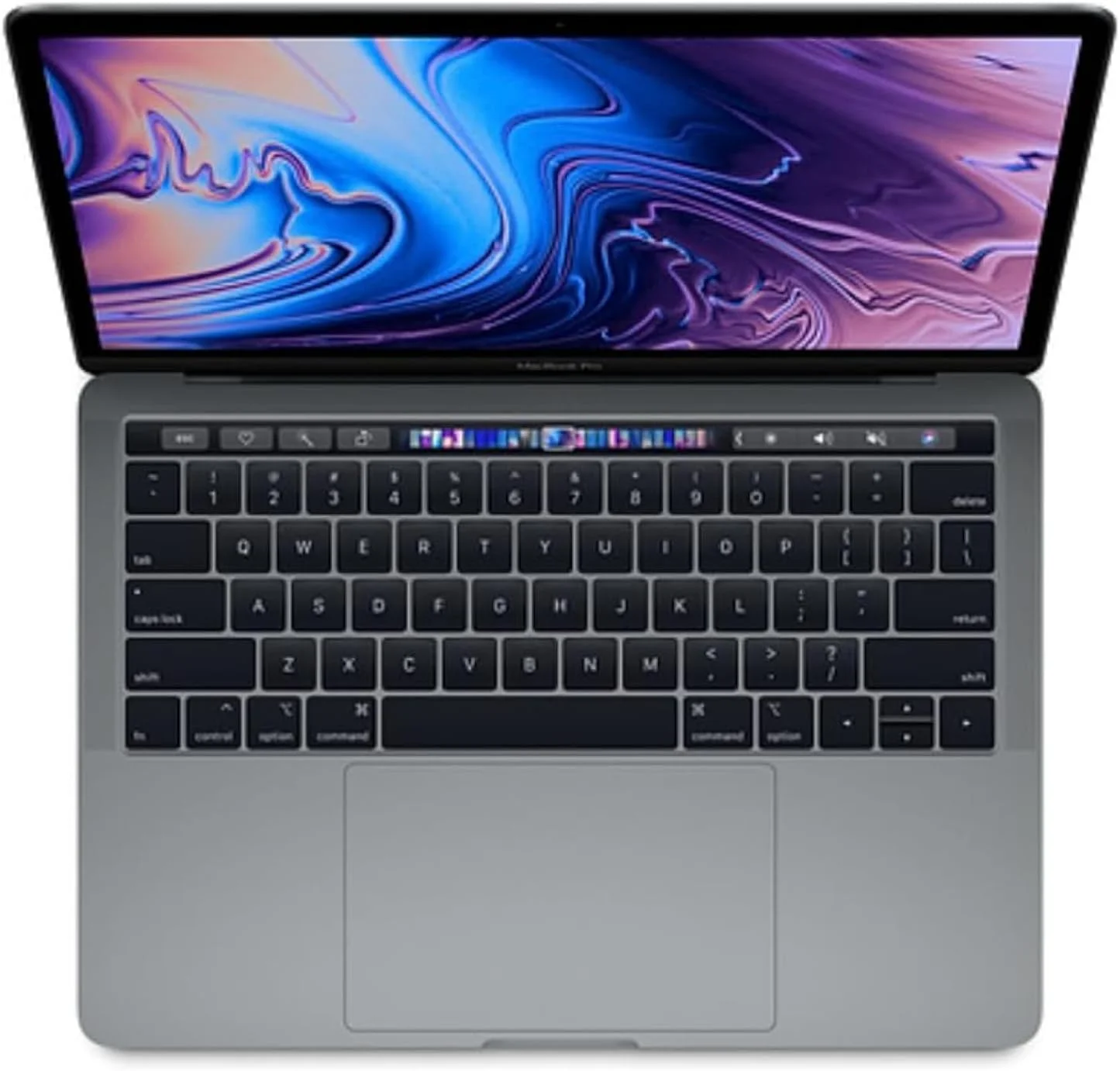 لپ تاپ Macbook Pro A1989 (2018) با صفحه نمایش 13.3 اینچی، پردازنده Intel Core i5 نسل هشتم، 16 گیگابایت رم، 250 گیگابایت SSD، گرافیک 1.5 گیگابایتی Intel Iris Plus انگلیسی (خاکستری فضایی) (تجدید شده)