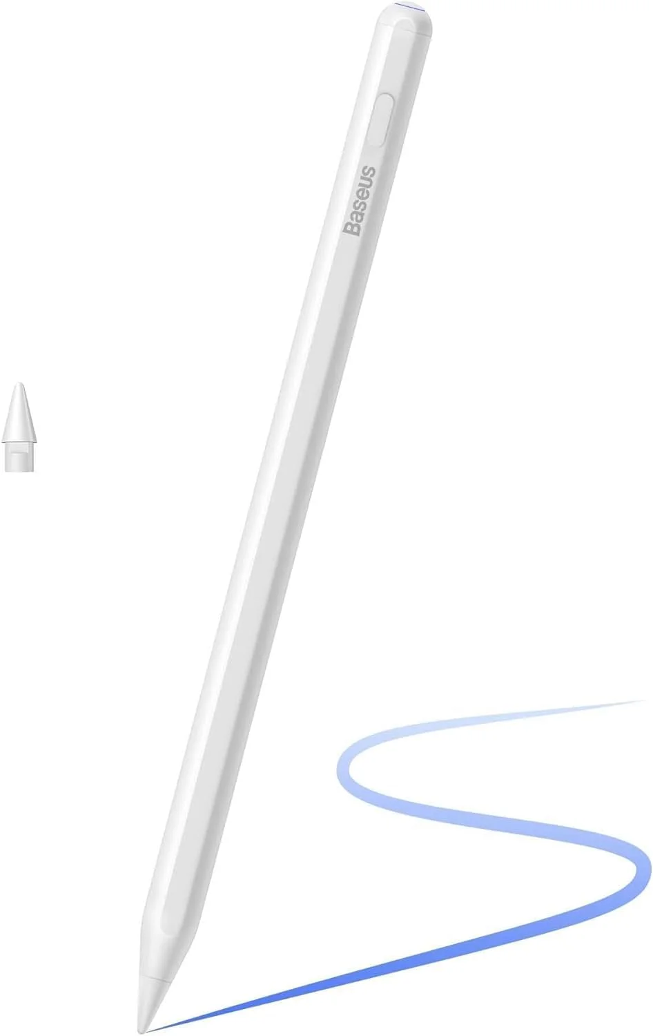 قلم استایلوس Baseus برای Apple iPad، 【حساسیت به شیب】【جذب مغناطیسی قوی】، شارژ دوگانه Type-C و سازگار با iPad Pro/iPad Air/iPad Mini (سفید)