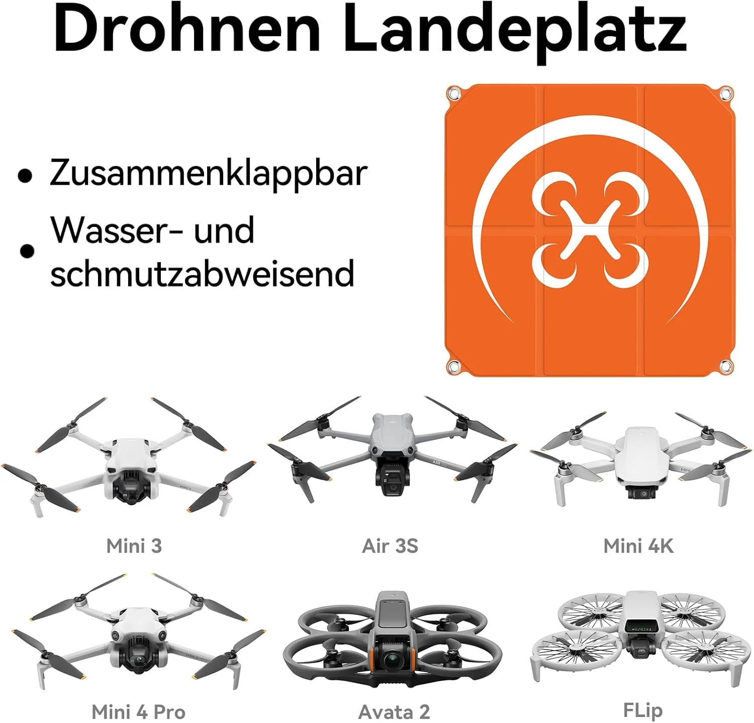 محل فرود پهپاد DJI، 55 سانتی متر/22 اینچ، تاشو، ضد آب، دو طرفه، جهانی