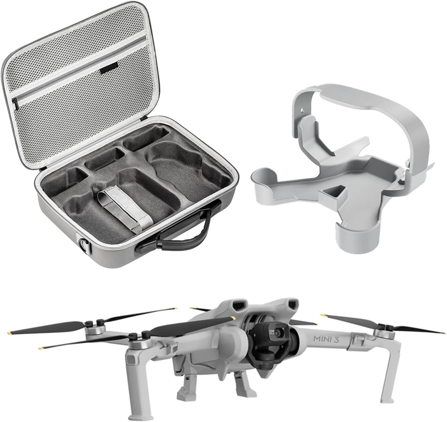کیت لوازم جانبی DJI Mini 3 شامل کیف حمل پهپاد، پایه پروانه پهپاد، فرودگر برای DJI Mini 3 Pro RC-N1