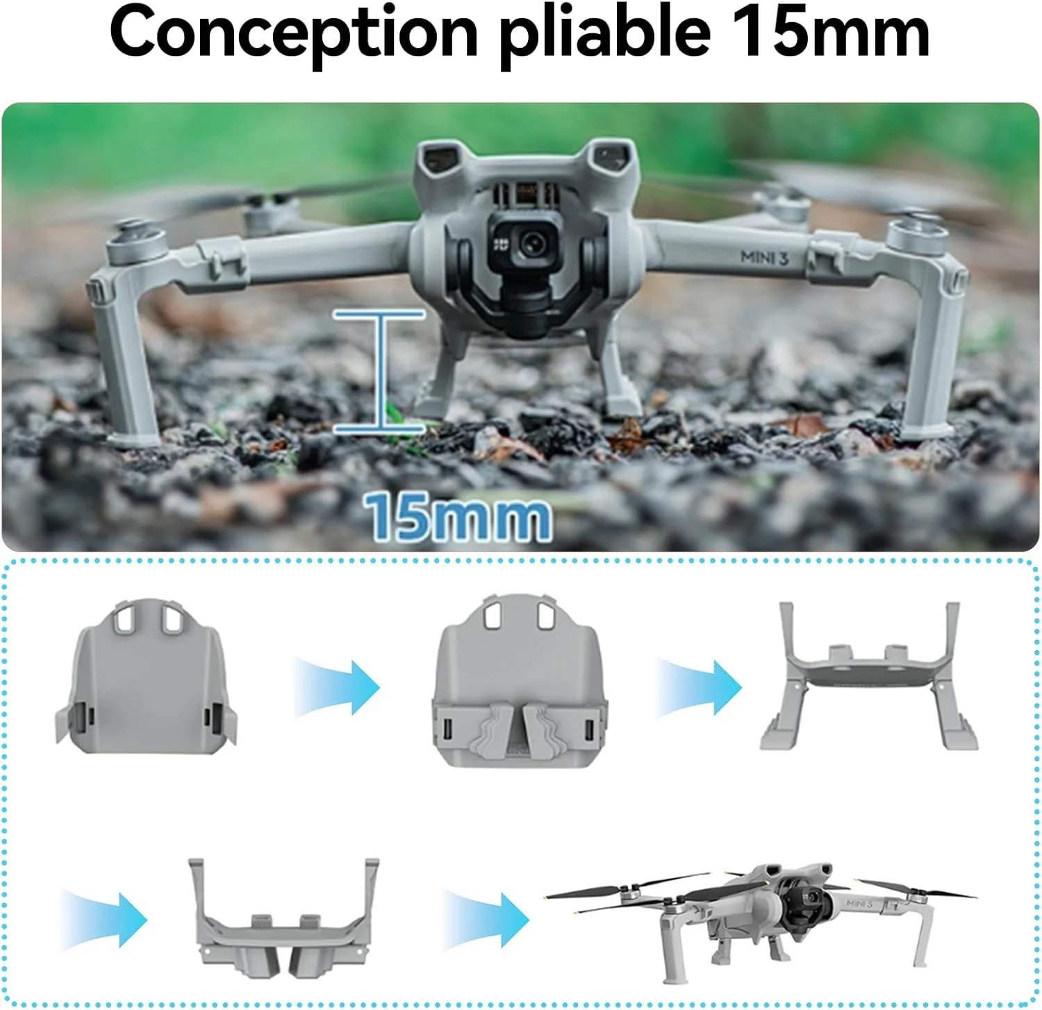 کیت لوازم جانبی DJI Mini 3 شامل کیف حمل پهپاد، پایه پروانه پهپاد، فرودگر برای DJI Mini 3 Pro RC-N1