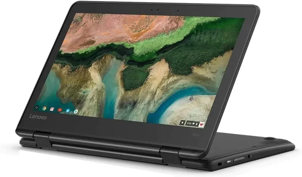 لپ تاپ لمسی 2 در 1 لنوو 300e Chromebook نسل دوم، 11.6 اینچ، AMD A4-9th 2.5GHz، رم 4 گیگابایت، SSD 32 گیگابایت، Chrome OS (بازسازی شده)