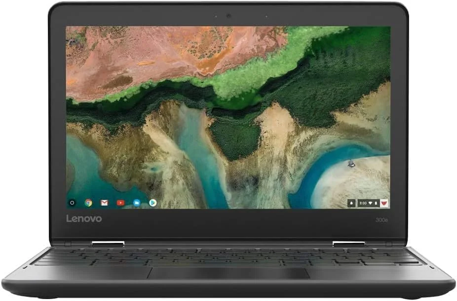 لپ تاپ لمسی 2 در 1 لنوو 300e Chromebook نسل دوم، 11.6 اینچ، AMD A4-9th 2.5GHz، رم 4 گیگابایت، SSD 32 گیگابایت، Chrome OS (بازسازی شده)