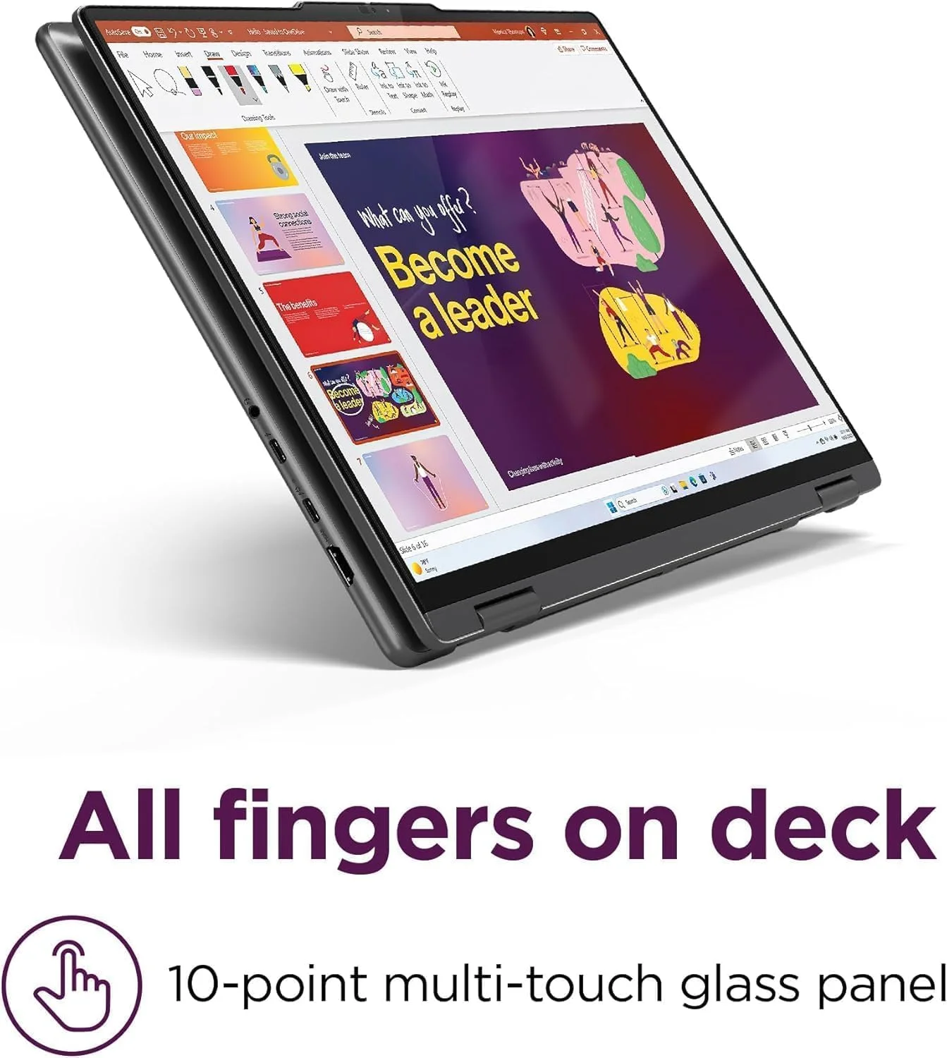 لپ تاپ 2 در 1 هوش مصنوعی Lenovo 2024 Yoga 7i، صفحه نمایش لمسی 16 اینچی WUXGA، پردازنده 12 هسته ای Intel Ultra 7 155U (بهتر از i7-1355U)، رم 16 گیگابایتی LPDDR5X، حافظه SSD 1 ترابایتی، نور پس زمینه، حسگر اثر انگشت، وب کم FHD IR، دستیار هوش مصنوعی، ویندوز 11 هوم، همراه با SSD قابل حمل و قلم