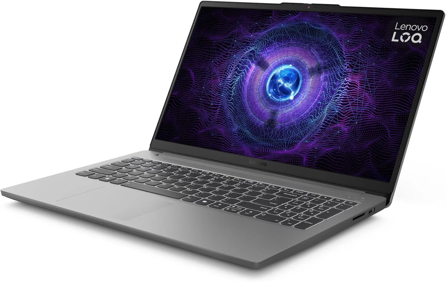 لپ تاپ گیمینگ Lenovo LOQ Essential 15IAX9E (2025)، پردازنده Intel Core i7-12650HX، رم 16 گیگابایتی DDR5، حافظه SSD 512 گیگابایتی، کارت گرافیک Nvidia RTX 4050 6GB، صفحه نمایش 15.6 اینچی FHD 144Hz 100% sRGB، ویندوز 11 پرو، خاکستری Luna، نور پس زمینه ENG-ARB [83LK001VAX]