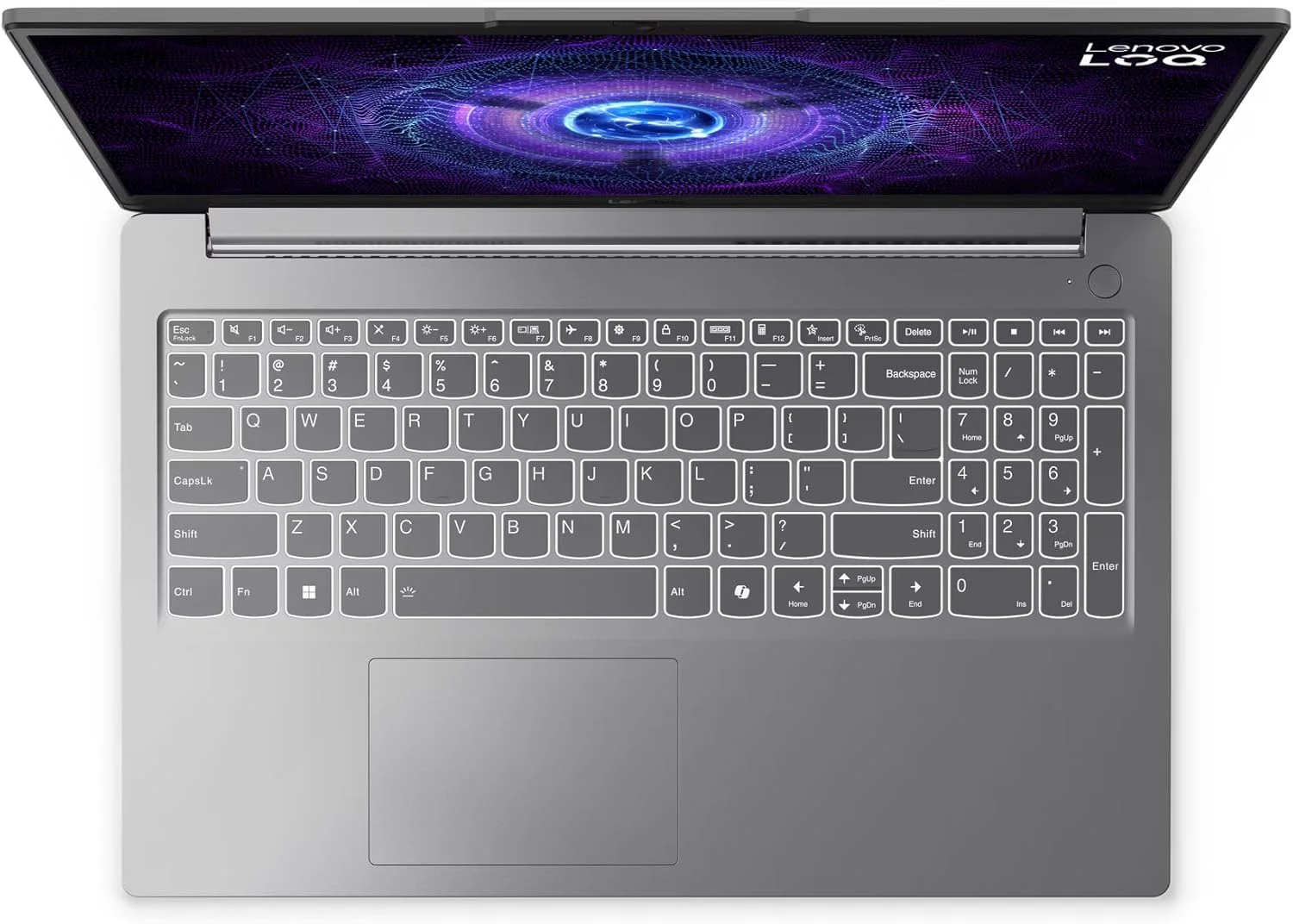 لپ تاپ گیمینگ Lenovo LOQ Essential 15IAX9E (2025)، پردازنده Intel Core i7-12650HX، رم 16 گیگابایتی DDR5، حافظه SSD 512 گیگابایتی، کارت گرافیک Nvidia RTX 4050 6GB، صفحه نمایش 15.6 اینچی FHD 144Hz 100% sRGB، ویندوز 11 پرو، خاکستری Luna، نور پس زمینه ENG-ARB [83LK001VAX]