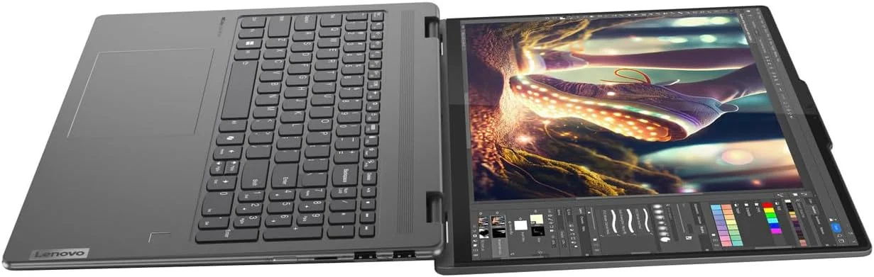لپ تاپ 2 در 1 لنوو Yoga 7i، صفحه نمایش لمسی 16 اینچی 2K، پردازنده Core Ultra 7 155U (تا 4.80 گیگاهرتز)، 16 گیگابایت DDR5، 1 ترابایت PCIe SSD، Wi-Fi 6E، صفحه کلید با نور پس زمینه، حسگر اثر انگشت، TB 4، وب کم، صفحه کلید اعداد، PDG HDMI، ویندوز 11 پرو