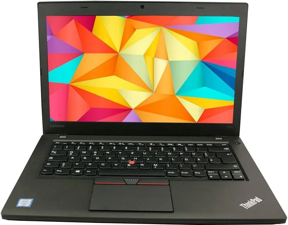 لپ تاپ سبک وزن اولترابوک لنوو ThinkPad T460 (بازسازی شده)، پردازنده Intel Core i5 نسل ششم، 8 گیگابایت رم، 256 گیگابایت SSD، صفحه نمایش 14 اینچی، ویندوز 10 پرو