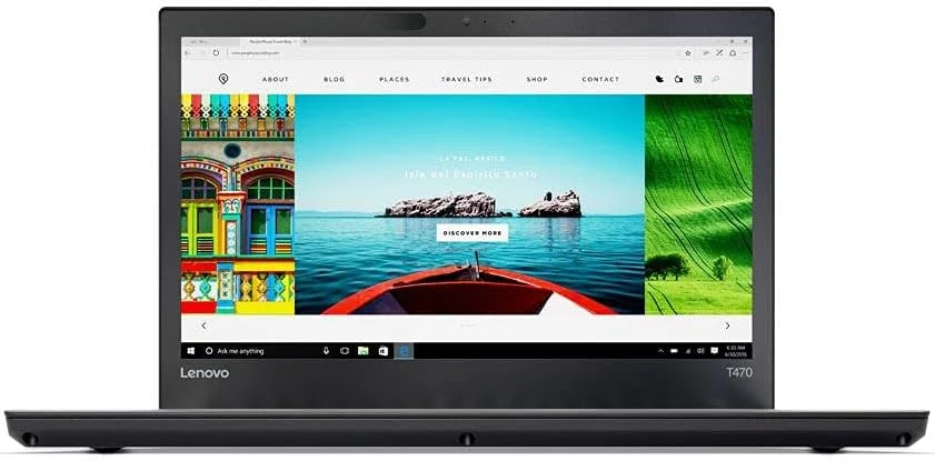 لپ تاپ تجاری سبک وزن لنوو Thinkpad T470 (بازسازی شده)، پردازنده Intel Core i5-7300U، رم 8 گیگابایتی DDR4 SODIMM، هارد 256 گیگابایتی SSD M.2، صفحه نمایش 14 اینچی