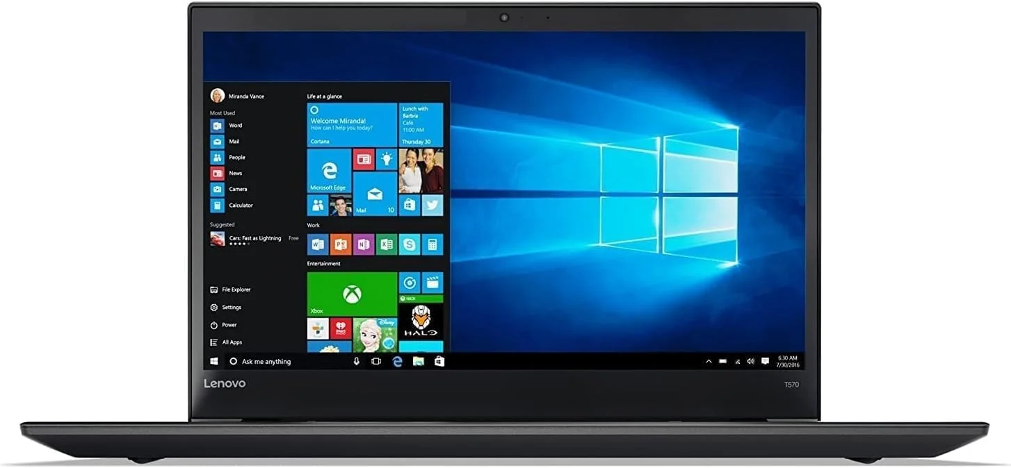 لپ تاپ تجاری لنوو ThinkPad T570 (بازسازی شده) | پردازنده Intel Core i5 نسل هفتم | 8 گیگابایت رم | 256 گیگابایت SSD | صفحه نمایش 15.6 اینچی غیر لمسی | ویندوز 10 پرو