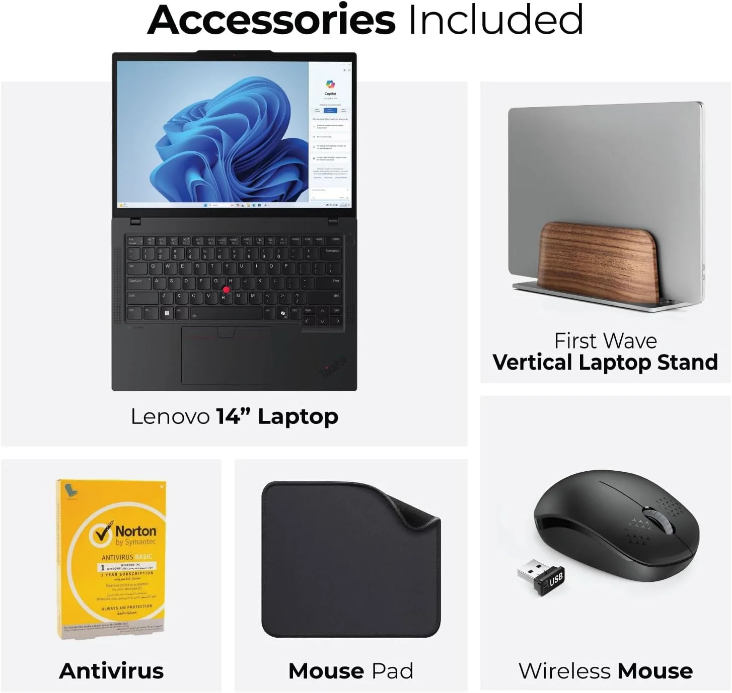لپ تاپ تجاری هوش مصنوعی Lenovo ThinkPad T14 Gen 5 - Intel U7-155U، نور پس زمینه، کارت خوان هوشمند، اثر انگشت، Win11 Pro (شامل پایه لپ تاپ موج اول + ماوس + آنتی ویروس + ماوس پد) (64 گیگابایت رم | 2 ترابایت SSD)