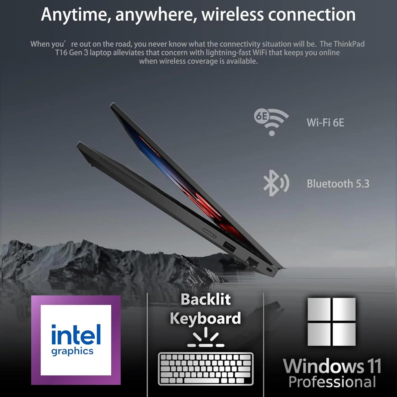 لپ تاپ تجاری لنوو ThinkPad T16 Gen 3 با صفحه نمایش 16 اینچی FHD+، پردازنده Intel Ultra 7-155U (بهتر از i7-1355U)، رم 32 گیگابایتی DDR5، حافظه SSD 1 ترابایتی، وب کم 5 مگاپیکسلی، WiFi 6E + BT، RJ-45، HDMI، ویندوز 11 پرو، هوش مصنوعی Copilot - مشکی