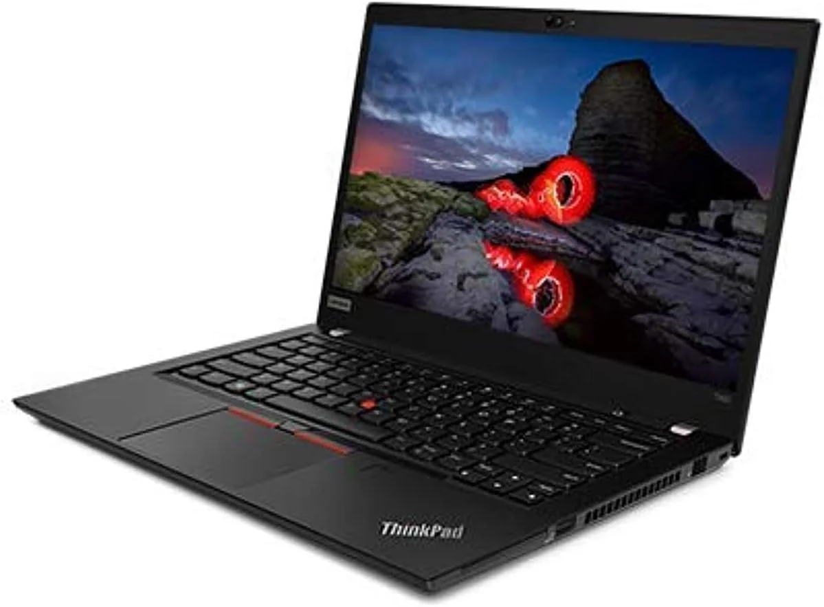 لپ تاپ تجاری لنوو Thinkpad T490s، پردازنده Intel Core i7-8565U، صفحه نمایش 14 اینچی FHD، حافظه SSD 512 گیگابایتی، رم 8 گیگابایتی، کارت گرافیک یکپارچه Intel UHD Graphics 620، ویندوز 11 پرو، صفحه کلید انگلیسی با نور پس زمینه، مشکی (بازسازی شده)
