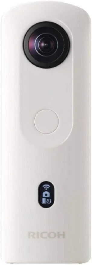 دوربین 360 درجه ریکو تتا SC2 سفید، فیلمبرداری 4K با لرزشگیر تصویر، کیفیت تصویر بالا، انتقال سریع داده، عکاسی زیبا در شب با نویز کم، باریک و سبک برای iOS و Android