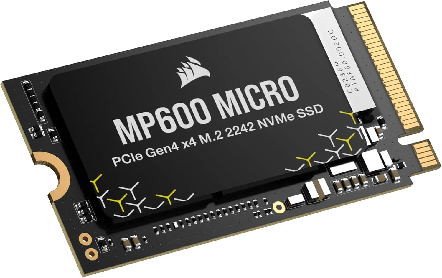 درایو اس اس دی Corsair MP600 Micro 2TB M.2 NVMe PCIe x4 Gen4 – M.2 2242 – سرعت خواندن ترتیبی تا 7000 مگابایت بر ثانیه – NAND سه بعدی TLC با تراکم بالا – سازگار با Lenovo Legion Go و لپ تاپ های نازک PCIe 4.0 – مشکی
