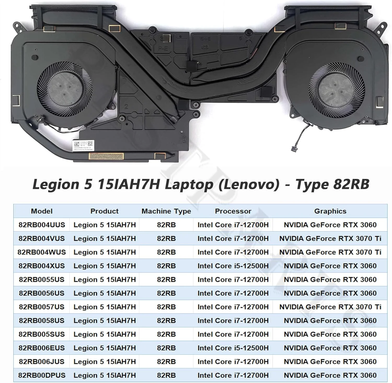 بهترین فن خنک کننده CPU+GPU با هیت سینک جایگزین برای لپ تاپ Lenovo Legion 5-15IAH7H - مدل 82RB، P/N: 5H40S20491 5H40S20492 (نسل دوازدهم Intel Core، RTX 3060/3070 TI) فن 12 ولت بهترین فن خنک کننده CPU+GPU با هیت سینک جایگزین برای لپ تاپ Lenovo Legion 5-15IAH7H - مدل 82RB، P/N: 5H40S20491 5H40S20492 (نسل دوازدهم Intel Core، RTX 3060/3070 TI) فن 12 ولت