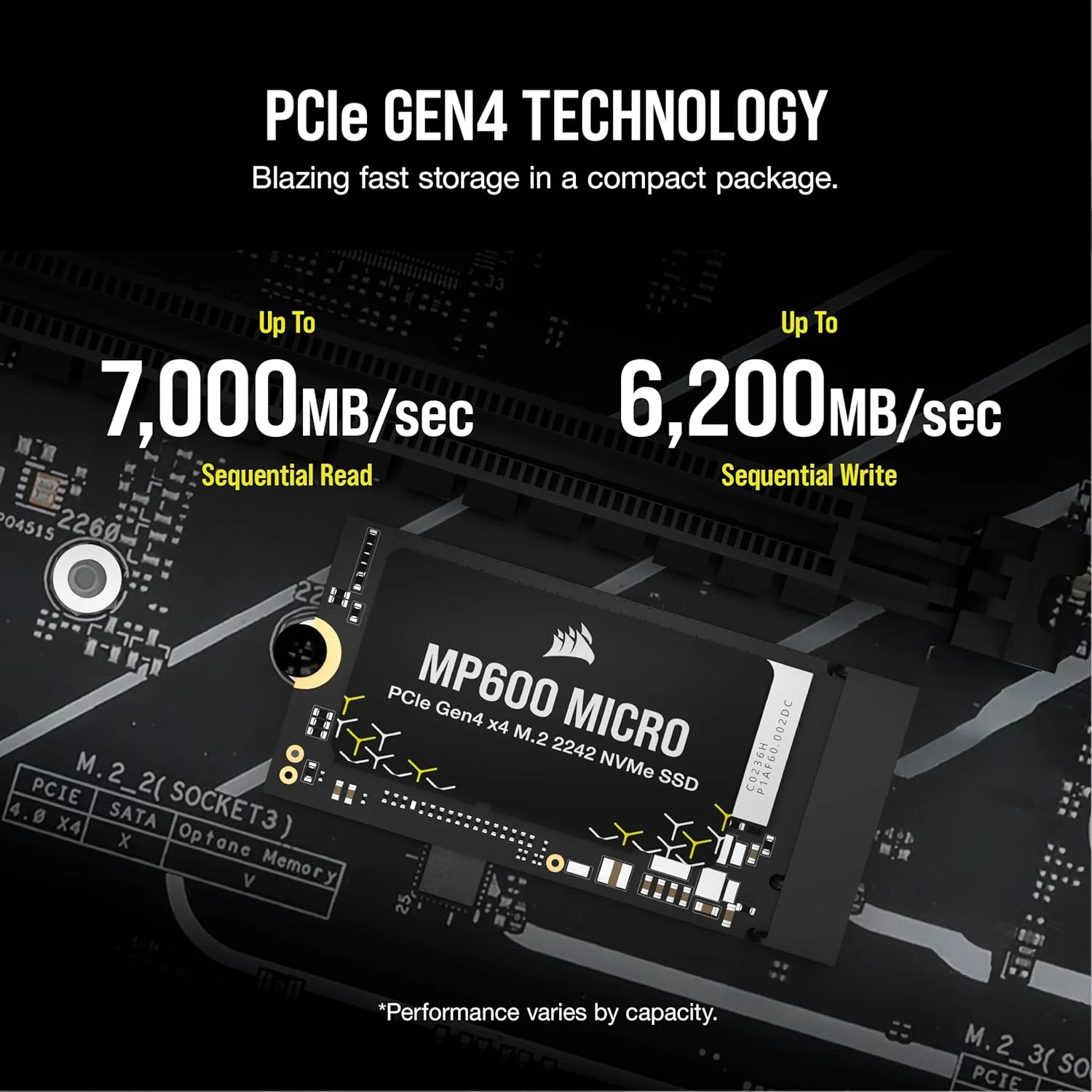 درایو اس اس دی Corsair MP600 Micro 2TB M.2 NVMe PCIe x4 Gen4 – M.2 2242 – سرعت خواندن ترتیبی تا 7000 مگابایت بر ثانیه – NAND سه بعدی TLC با تراکم بالا – سازگار با Lenovo Legion Go و لپ تاپ های نازک PCIe 4.0 – مشکی درایو اس اس دی Corsair MP600 Micro 2TB M.2 NVMe PCIe x4 Gen4 – M.2 2242 – سرعت خواندن ترتیبی تا 7000 مگابایت بر ثانیه – NAND سه بعدی TLC با تراکم بالا – سازگار با Lenovo Legion Go و لپ تاپ های نازک PCIe 4.0 – مشکی